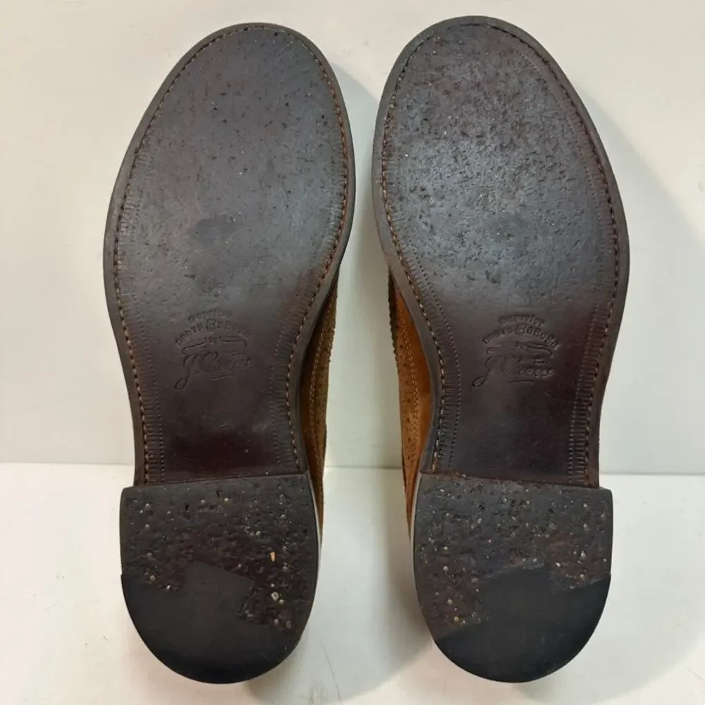 VGUC Grant Stone x J. Crew Ludlow Suede Wingtip Longwing Brown Bench Made 7.5
